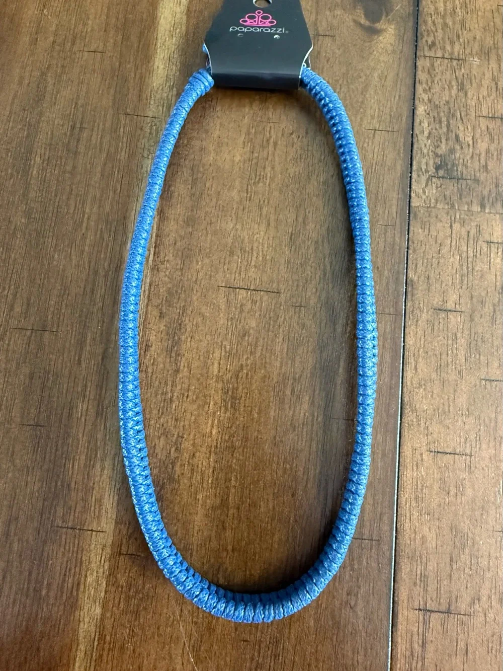 paparazzi Bright Blue Braided Rope Necklace - Picture 1 of 2